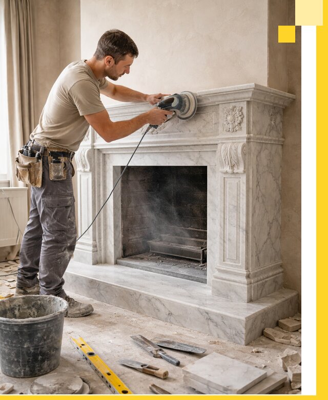 Изготовление и установка мраморных каминов в Шарыпове под ключ