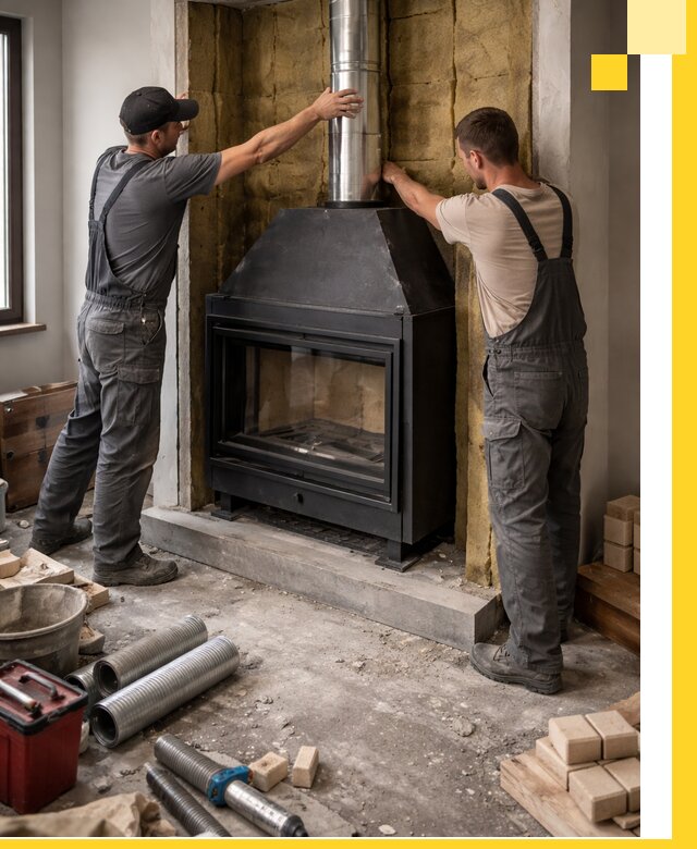 Изготовление и монтаж закрытых каминов в Шарыпове под ключ