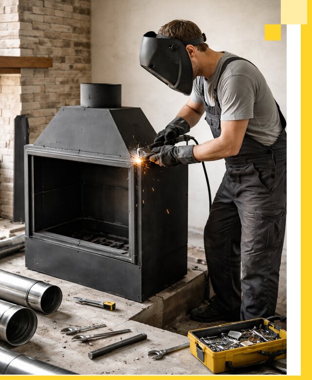 Продажа и установка металлических каминов в Шарыпове под ключ