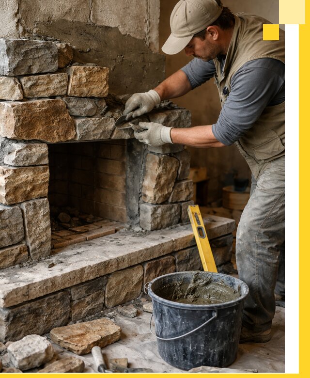 Изготовление и установка каменных каминов под ключ в Шарыпове