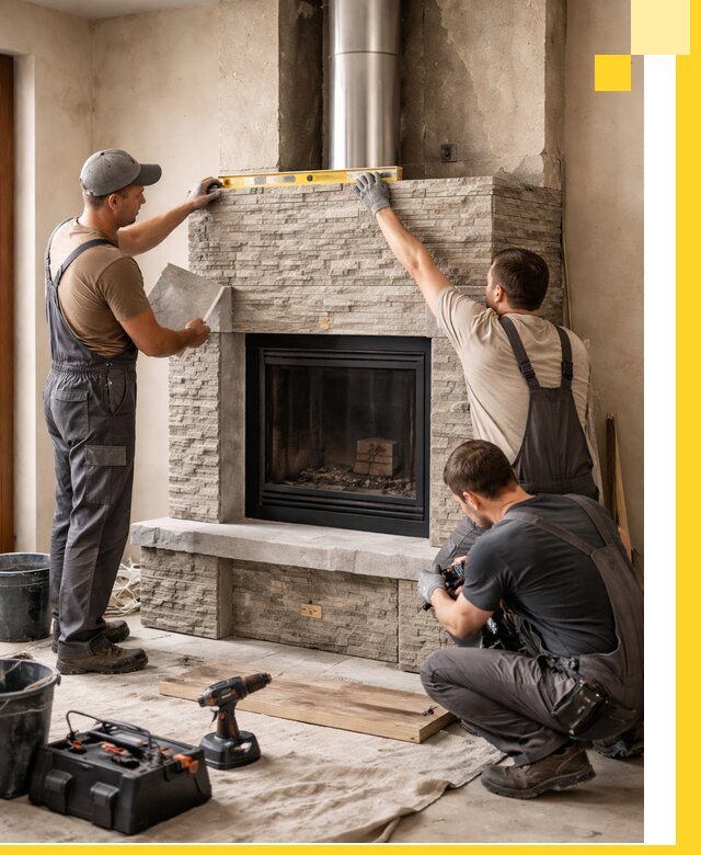 Профессиональный монтаж каминов под ключ в Шарыпове для дома