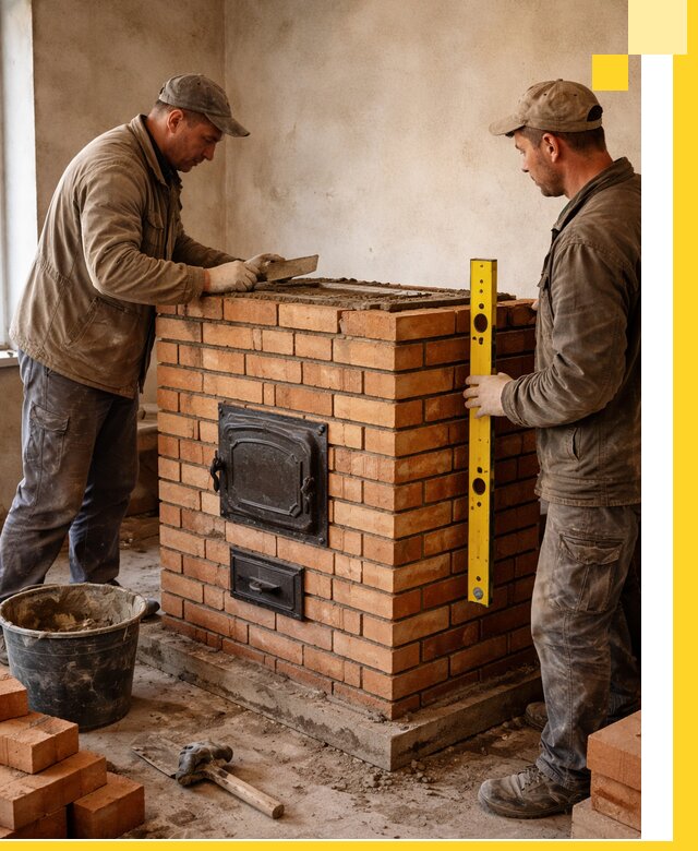 Отопительные печи под ключ в Шарыпове, установка и сборка