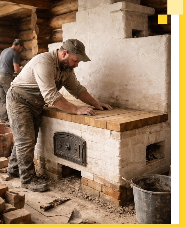 Проектирование и установка русской печи с лежанкой в Шарыпове