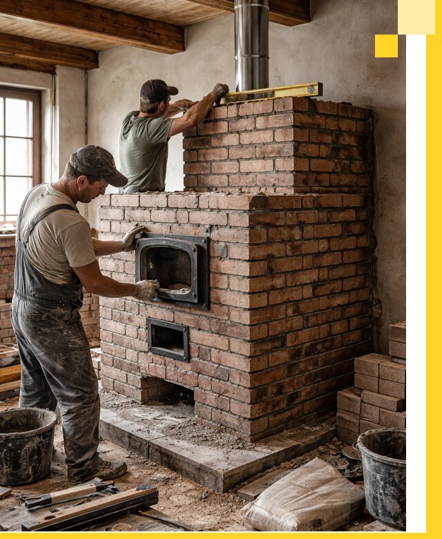 Печи для загородного дома под ключ в Шарыпове — монтаж и сервис