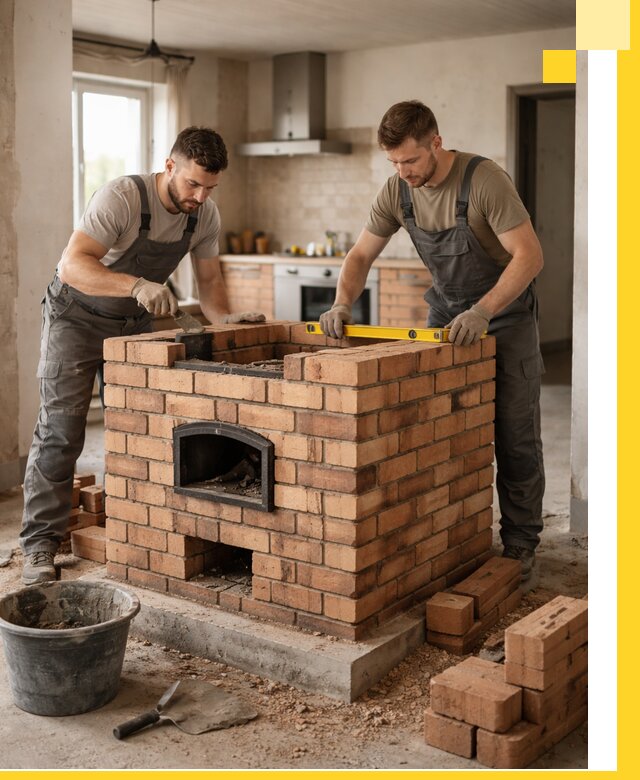 Установка и монтаж печей в частном доме в Шарыпове под ключ