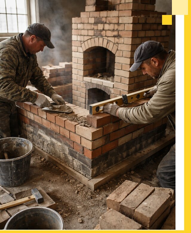 Изготовление и монтаж печей и каминов из кирпича в Шарыпове