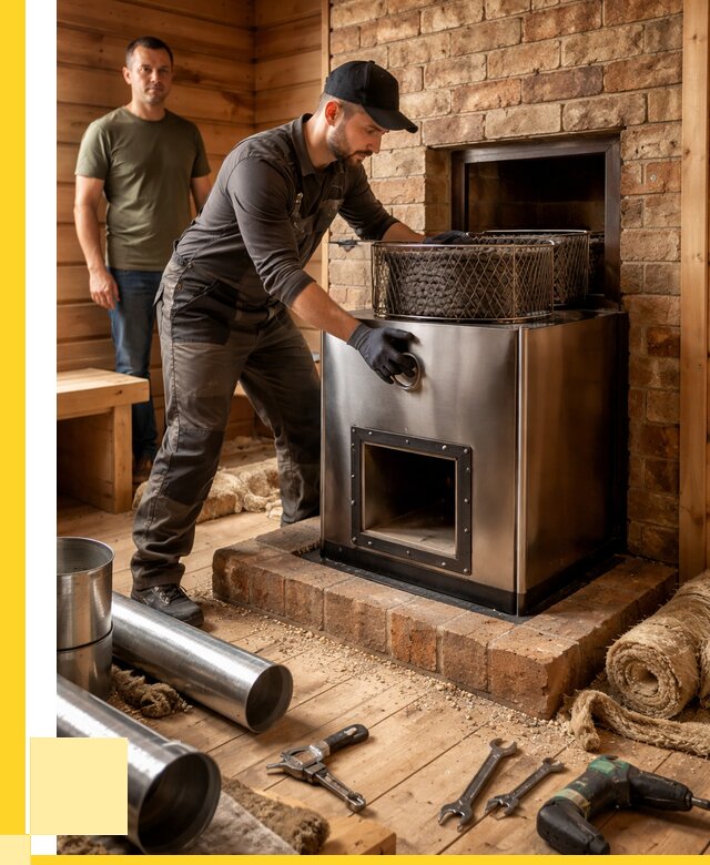 Монтаж банных печей под ключ в Шарыпове от 18189 р., ЭриданШрп