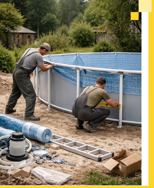 Установка и монтаж каркасных бассейнов в Шарыпове под ключ