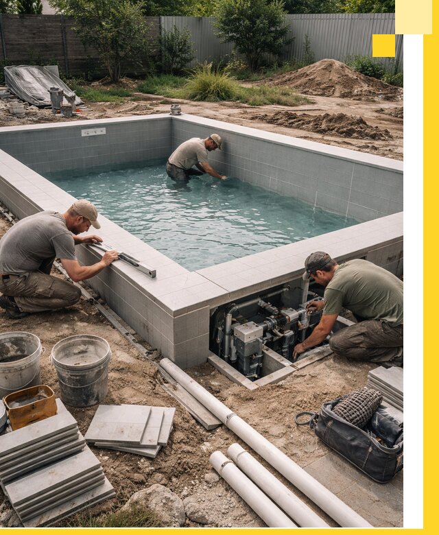 Строительство и монтаж бассейнов для дачи под ключ в Шарыпове