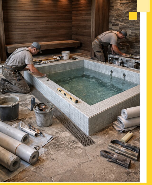 Установка и строительство бассейнов для сауны в Шарыпове