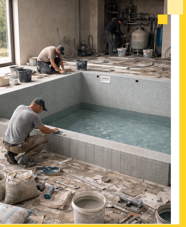 Строительство и монтаж бассейнов в помещении в Шарыпове