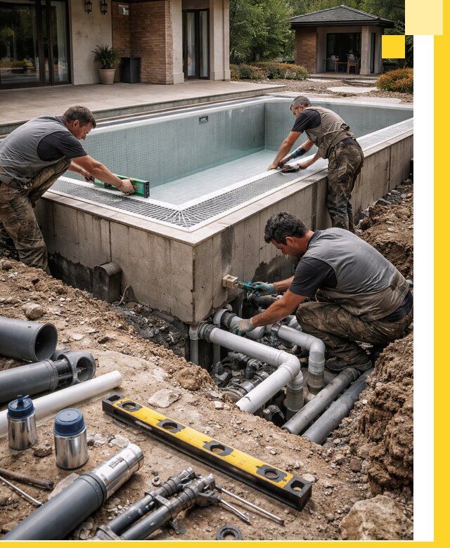 Строительство переливных бассейнов в Шарыпове под ключ