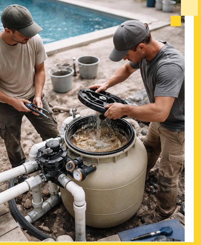 Установка и обслуживание песочных фильтров для бассейнов в Шарыпове