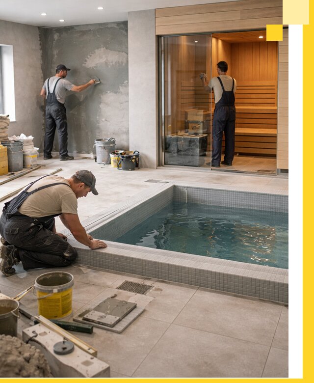 Проектирование и строительство сауны с бассейном в Шарыпове