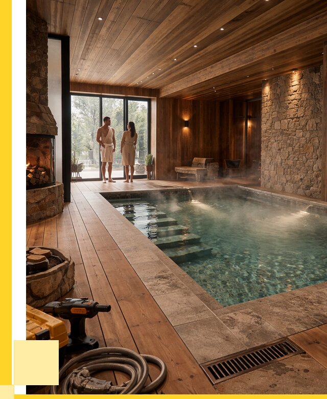 Проекты бань с бассейном под ключ в Шарыпове от 75788 р., ЭриданШрп