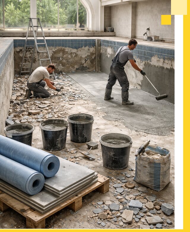 Реконструкция бассейнов в Шарыпове: ремонт, гидроизоляция