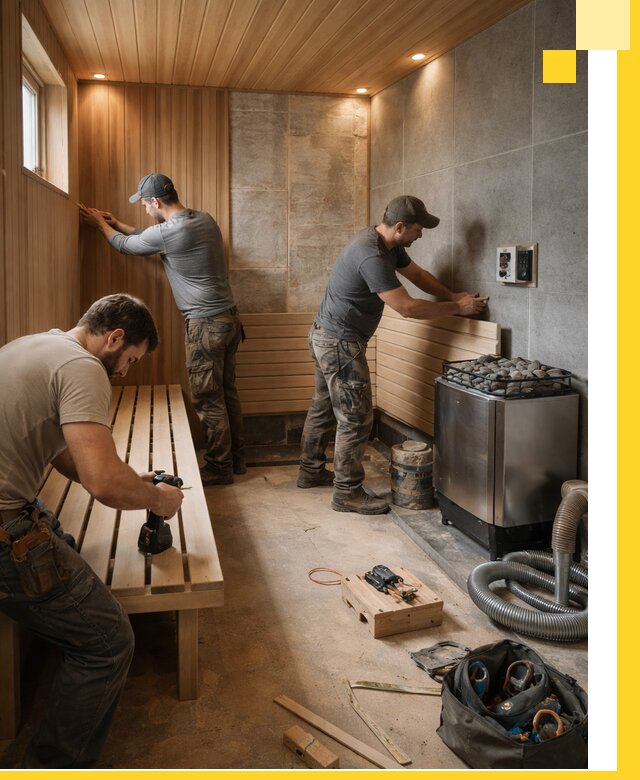 Сауны под ключ в Шарыпове, проектирование, строительство, отделка