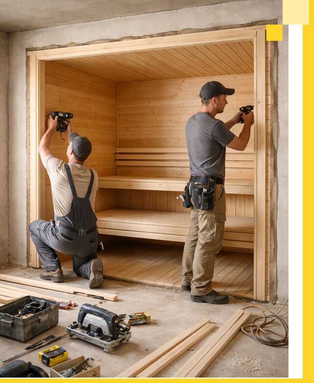 Монтаж саун под ключ в Шарыпове — проектирование и установка