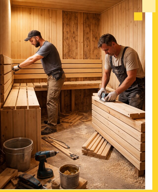 Профессиональный комплексный ремонт саун под ключ в Шарыпове