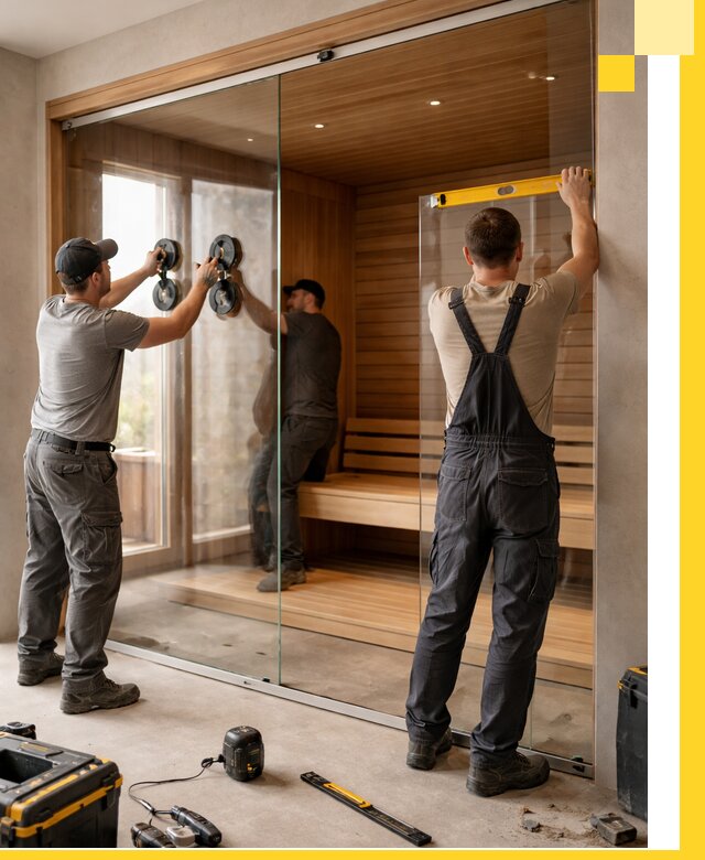 Производство и монтаж стеклянных саун под ключ в Шарыпове