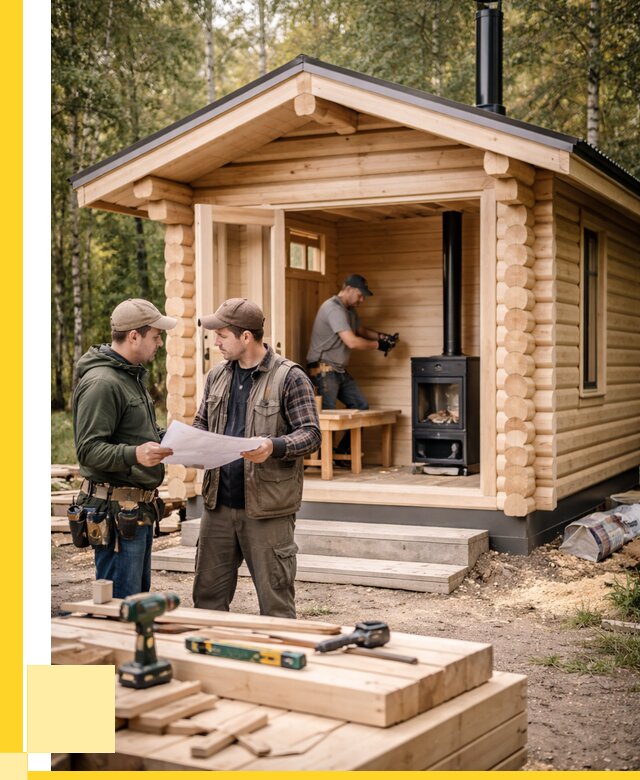 Монтаж бань под ключ в Шарыпове — от 202100 р. | ЭриданШрп