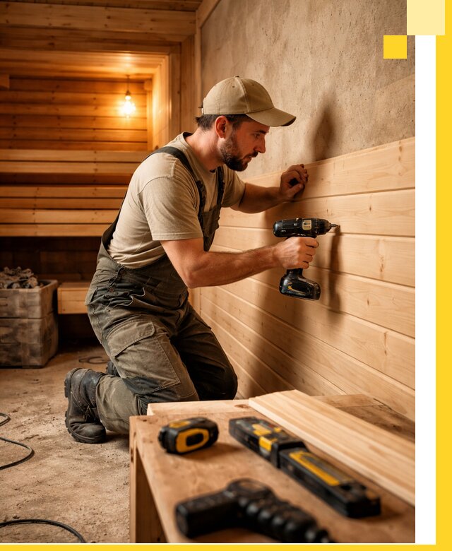 Профессиональная внутренняя отделка бани в Шарыпове под ключ