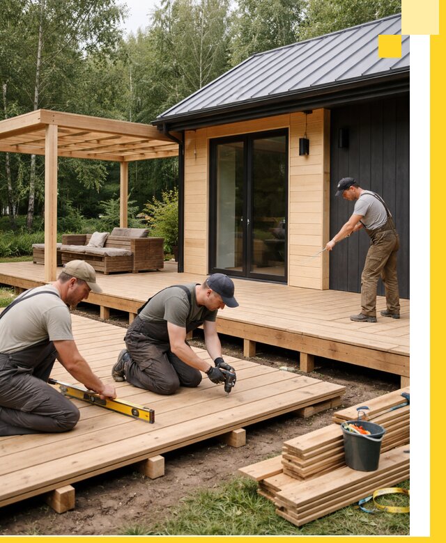 Строительство бань с террасой и бассейном под ключ в Шарыпове