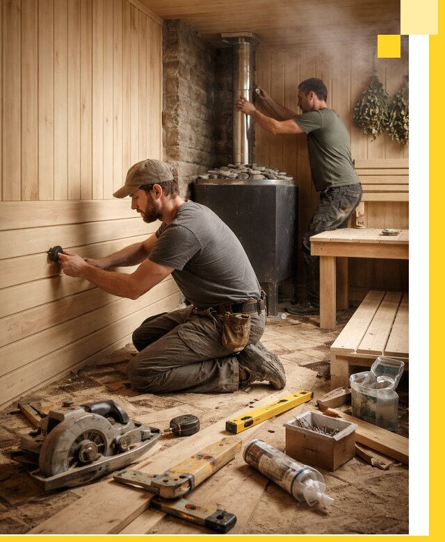 Полное строительство и оснащение парных под ключ в Шарыпове