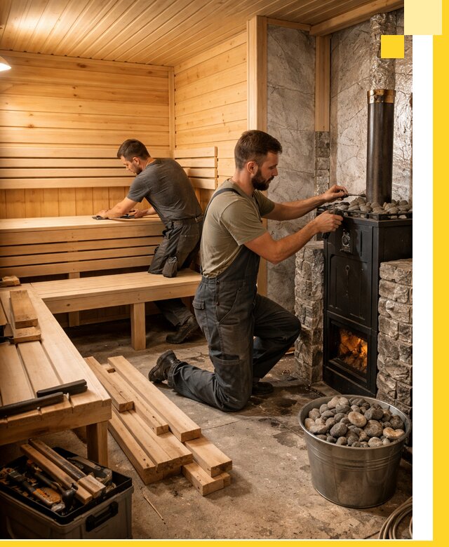 Дизайн и строительство интерьеров бань под ключ в Шарыпове