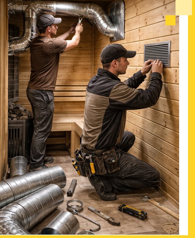 Проектирование и монтаж вентиляции бани в Шарыпове под ключ