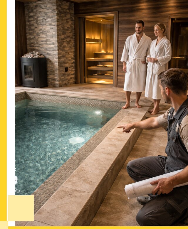 Проект бани с бассейном под ключ в Шарыпове от 65683 р. | ЭриданШрп