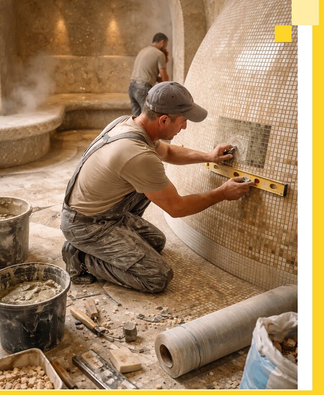 Хамам под ключ в Шарыпове: проектирование, строительство, отделка