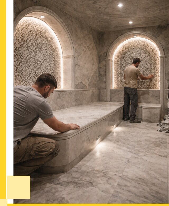 Турецкие бани под ключ в Шарыпове от 252625 р. | ЭриданШрп