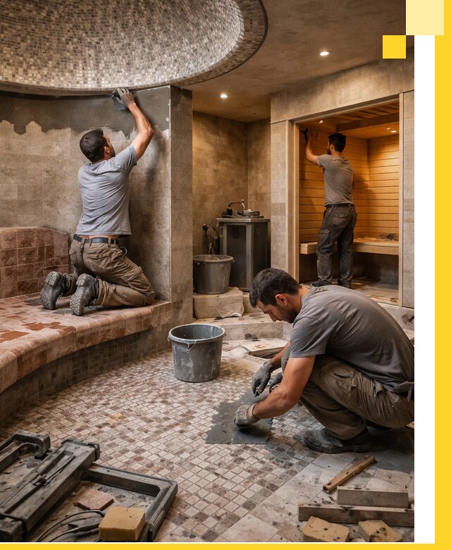 Проект и строительство хамама бани и сауны под ключ в Шарыпове